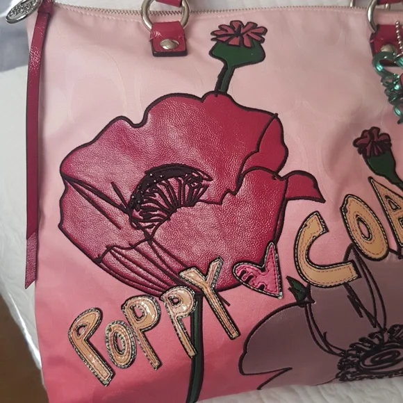 Vintage Coach Poppy Pink Floral Tote - Picture 6 of 12